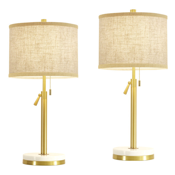 Mercer41 Naw Adjustable Height Bedside Lamps Marble Table Lamps with